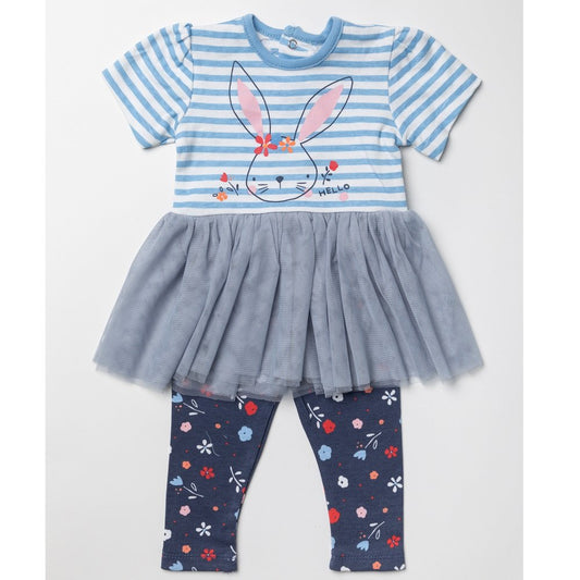 Blue Bunny Tutu Dress & Leggings