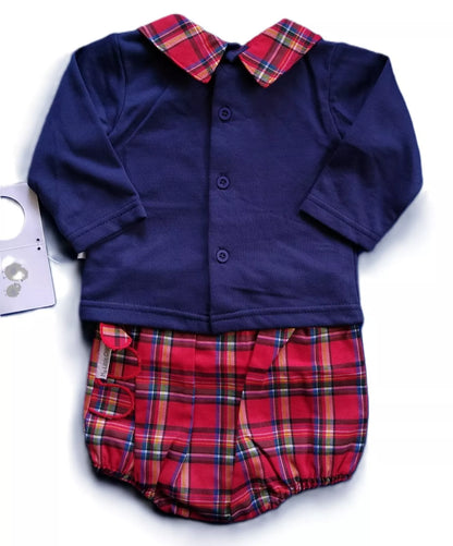 Tartan 2 Piece Set Cute Ness Dino