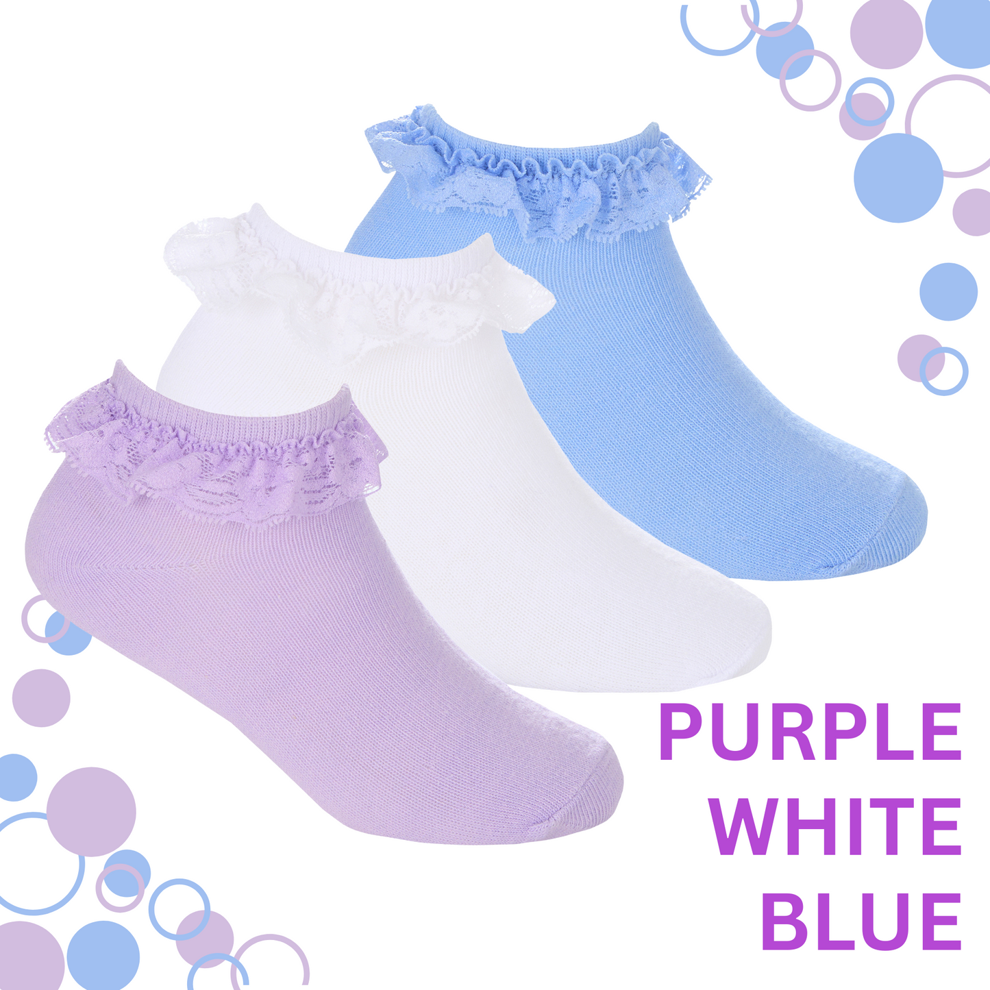 Pack of 3 Trainer Socks with Lace Frill