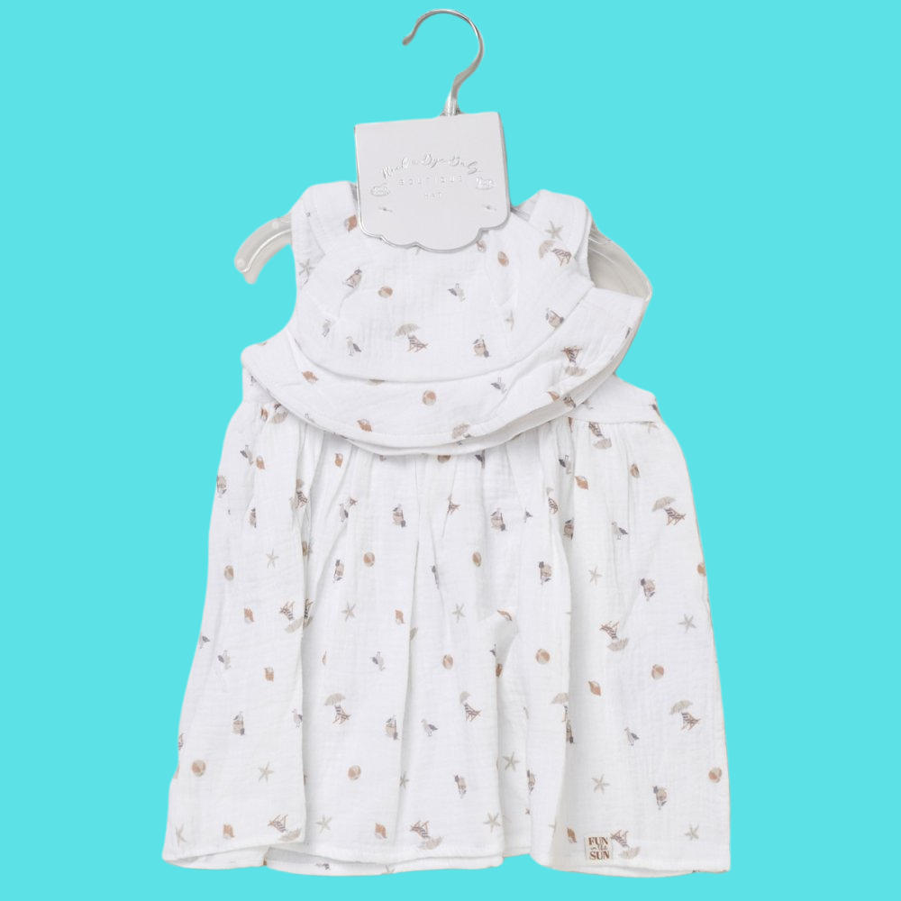 Muslin Fabric Dress & Hat