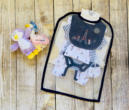 Baby 5 Piece Gift Set Layette with FREE gift bag - Paris design