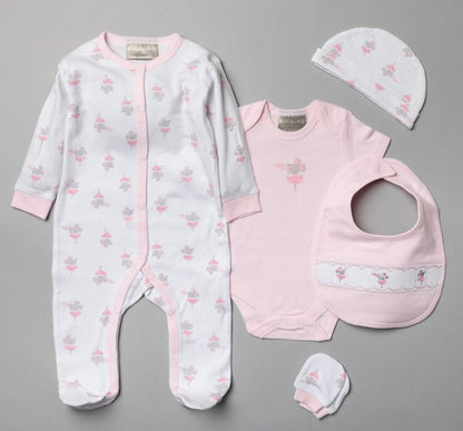 Baby 5 Piece Gift Set Layette with FREE gift bag - Mouse design