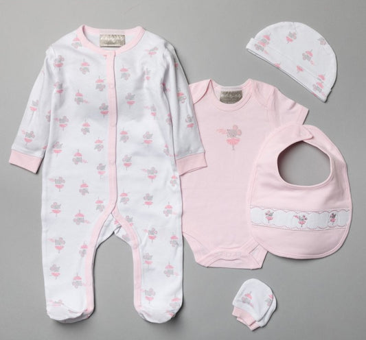 Baby 5 Piece Gift Set Layette with FREE gift bag - Mouse design