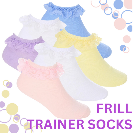 Pack of 3 Trainer Socks with Lace Frill