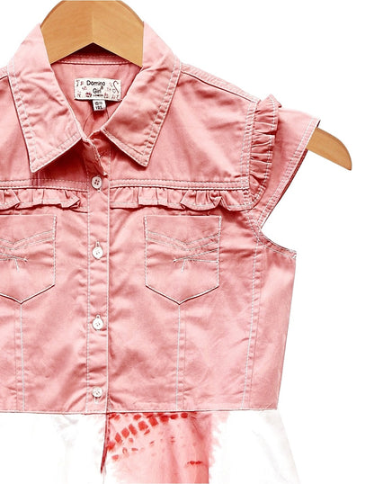 Denim Top Tie-Dye Print Dress