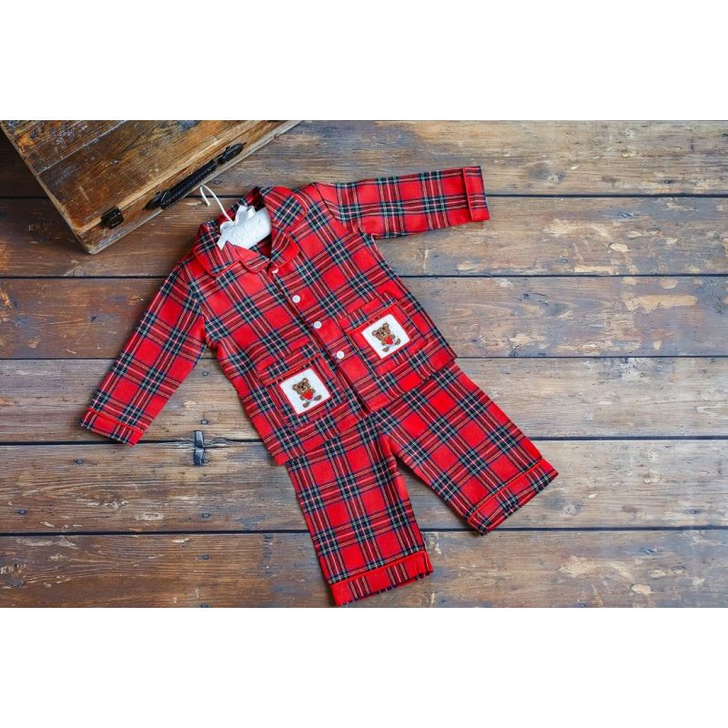 Aurora Royal 'Donald' Red Tartan Check Pyjamas