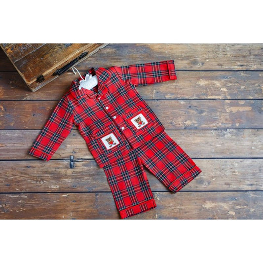 Aurora Royal 'Donald' Red Tartan Check Pyjamas
