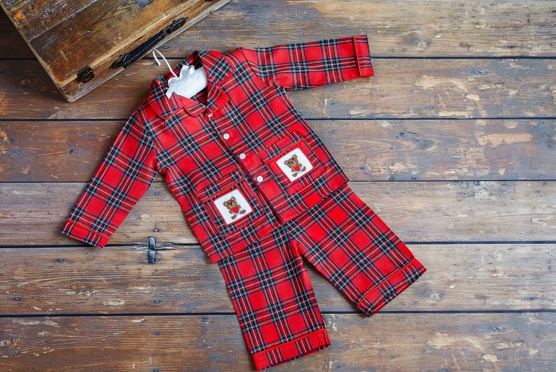 Aurora Royal 'Donald' Red Tartan Check Pyjamas